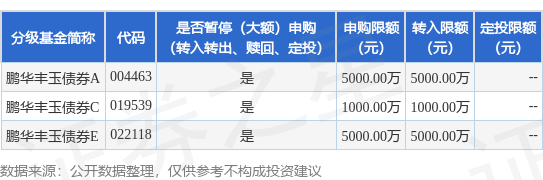 公告速递：鹏华丰玉债券基金C类基金份额调整大额申购、转换转入和定期定额投资业务