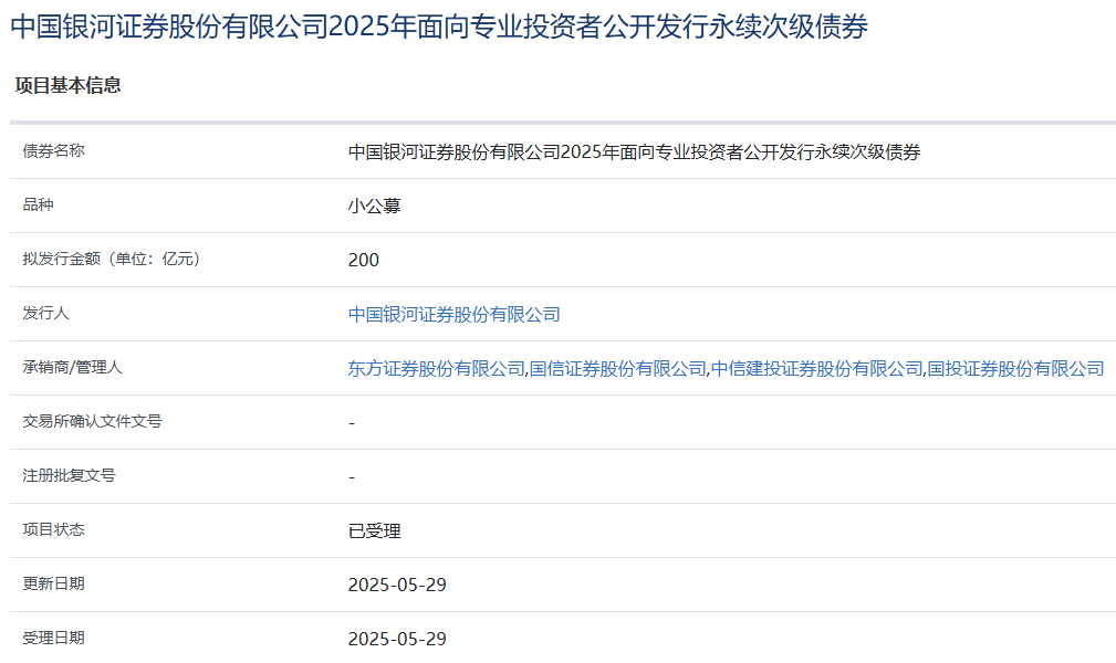 银河证券拟发行200亿元永续次级债